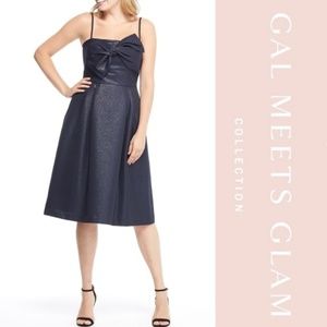 Gal Meets Glam Lucille Shimmer Flare Dress sz 4